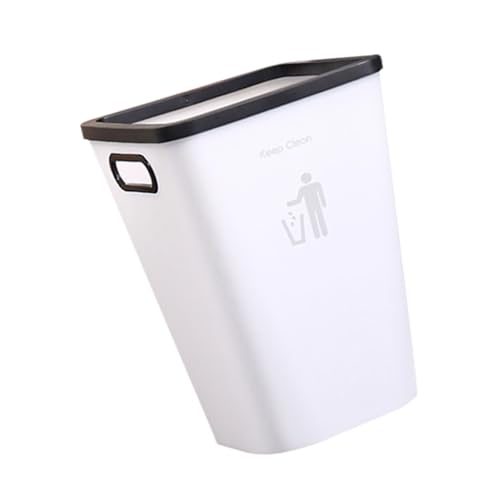 TOPPERFUN Kleiner Küchen mülleimer aus Kunststoff Kompakter Abfallbehälter für Bad Wohnzimmer und Büro Platzsparender Papierkorb mit Einfachem Design Leicht zu Reinigen und Vielseitig von TOPPERFUN