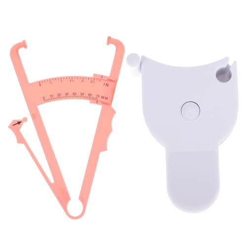 TOPPERFUN Körperfettmessschieber und Maßband Tragbar und Leicht Präzise Hautfaltenmessung für Oberarme Oberschenkel zur Körperfettanalyse zu Hause Weiß von TOPPERFUN