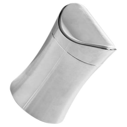 TOPPERFUN Kreativer Mülleimer Mini -abfallkorb Müllbehälter Mit Deckel Schreibtisch-mülleimer Mini Für Schalter Arbeitsplatte Tischplatte Schreibtisch Bin Bedeckt Silber Rostfreier Stahl von TOPPERFUN
