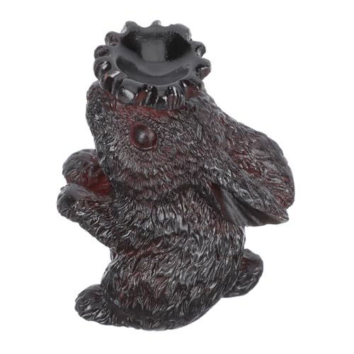 TOPPERFUN Kristallkugel Halterung mit Kaninchen Design Hochwertige Resin Basis für Kugel Dekoration Braun für Zuhause und Büro von TOPPERFUN