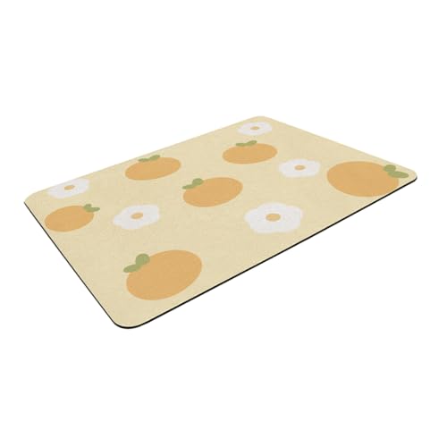 TOPPERFUN Küchenablaufmatte Wasserabsorbierendes Pad für Küchenarbeitsplatten Wiederverwendbare Abtropfmatte Rutschfest Leicht zu Reinigen Blumenmuster für Geschirr Tassen von TOPPERFUN