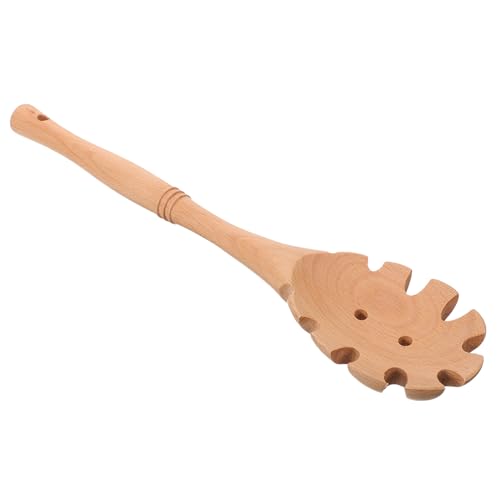 TOPPERFUN Küchenutensil aus Holz Multifunktionale Spaghetti Löffel aus Buchenholz mit Aufhängeloch zum Servieren von Pasta und Nudeln Antihaftend und Langlebig von TOPPERFUN