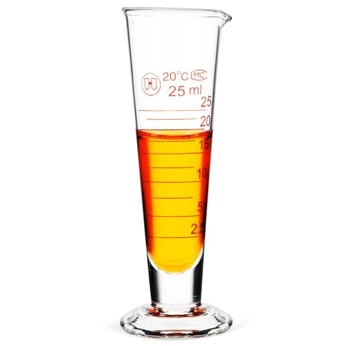 TOPPERFUN Glas Messbecher, 25ml konischer Halblinienmessbecher, Labormesszylinder zum Abmessen kleiner Flüssigkeitsmengen TOPPERFUN Glas Messbecher, 25ml konischer Halblinienmessbecher, Labormesszylinder zum Abmessen kleiner Flüssigkeitsmengen von TOPPERFUN