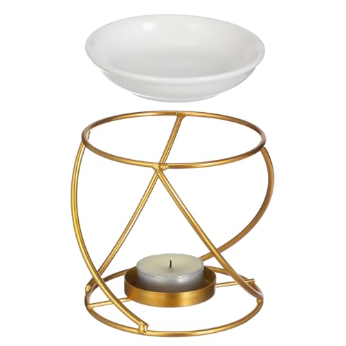 TOPPERFUN Metal Aromatherapie Duftlampe Teelichtwärmer Metall Dekorativer Aromaöl Diffusor für Zuhause und Schlafzimmer Stilvoller Duftlampe für Yoga und Entspannung von TOPPERFUN