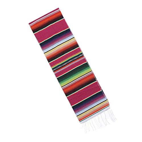 TOPPERFUN Mexikanisches Tischset Salbeigrüner Tischläufer Tischdeckenläufer Läufer Tischdecke Hochzeit Rustikaler Tischläufer Party Mexiko Tischdecke Schicke Tischdeko Rosy Baumwolle von TOPPERFUN