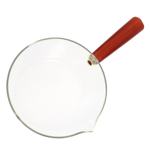 TOPPERFUN Borosilikat Glas Milchtopf mit Griff Hitzebeständig und Antihaftbeschichtet für Personen Transparent für Tägliches Kochen und Erwärmen von Milch oder Saucen von TOPPERFUN