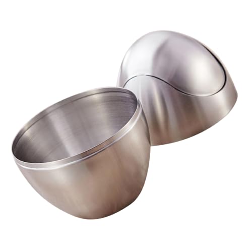 TOPPERFUN Mini Edelstahl Abfalleimer mit Schwingdeckel Kompakter Tisch mülleimer für Büro Schlafzimmer und Wohnzimmer Geruchsverschließender Kleiner Abfallbehälter Vielseitig als von TOPPERFUN