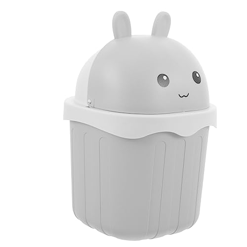 TOPPERFUN Mini Mülleimer Aufbewahrungsbehälter Miniatur Abfallkorb Mit Kaninchen Mülleimer Mit Deckel Schreibtisch Papierkorb Arbeitsplatten Mülleimer Tragbarer Büro Mülleimer Eimer von TOPPERFUN