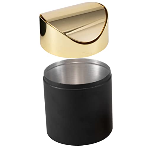 TOPPERFUN Mini Mülleimer aus mit Deckel Kompakte Abfalltonne für Schreibtisch Büro und Küche für Kleine Abfälle und Geruchsneutralisierung Fingerabdrucksicher Platzsparend von TOPPERFUN