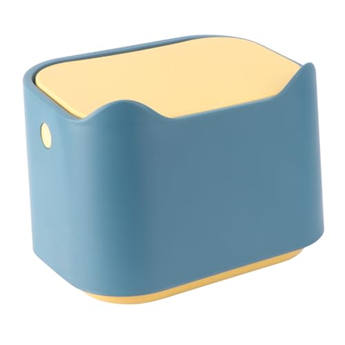 TOPPERFUN Mini Tisch Mülleimer mit Deckel Kompakter Press Abfalleimer aus Robustem Vielseitiger Desktop Waste Container für Küche Büro und Platzsparend und von TOPPERFUN