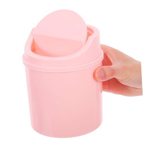TOPPERFUN Mini Tischmülleimer mit Rotierendem Deckel Kapazität Kompakter Abfalleimer für Büro und Zuhause Stilvoller Mülleimer für Schreibtisch und Waschtisch von TOPPERFUN