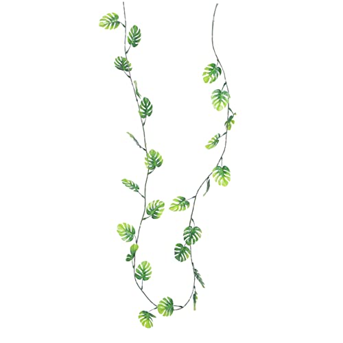 TOPPERFUN Künstliche Monstera Blatt Lichterkette 20 LED Dekorative Weinreben Lichter für Innenräume Batteriebetrieben Flexibel und Spritzwassergeschützt für Hochzeiten und Sommerpartys von TOPPERFUN
