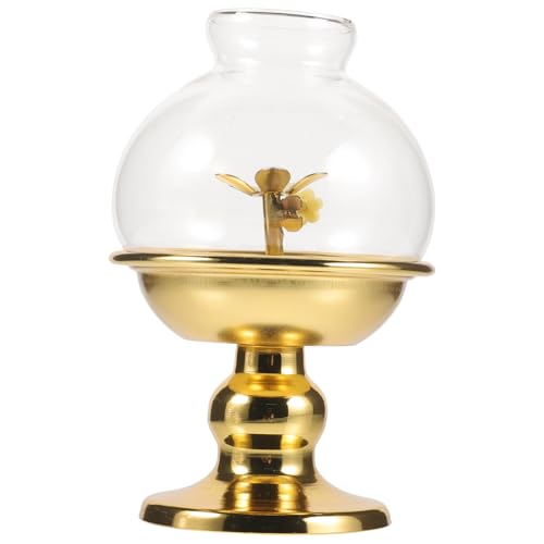 TOPPERFUN Öllampe Kerosinlampe mit Glaslampenschirm Chinesische Dekorative Tischlampe Windfest Hitzebeständig Hoher Sockel Geeignet für Wohnraum Schlafzimmer Hochzeit und Party von TOPPERFUN