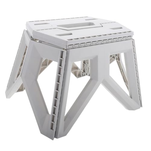 TOPPERFUN Outdoor-Klapphocker Campinghocker Wanderstuhl Campingsitz klappbarer Hocker Reisehocker tragbarer Klappstuhl tragbare Stühle, klappbar Angelhocker Plastik Weiß von TOPPERFUN