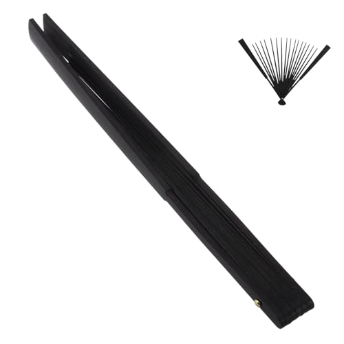 TOPPERFUN Papierfan -skelettzubehör Handfächer Japanischer Fächerrahmen DIY-Fans Zum Basteln Handfaltbare Ventilatoren Faltungslüfter Für Die Hochzeit Black Hölzern von TOPPERFUN