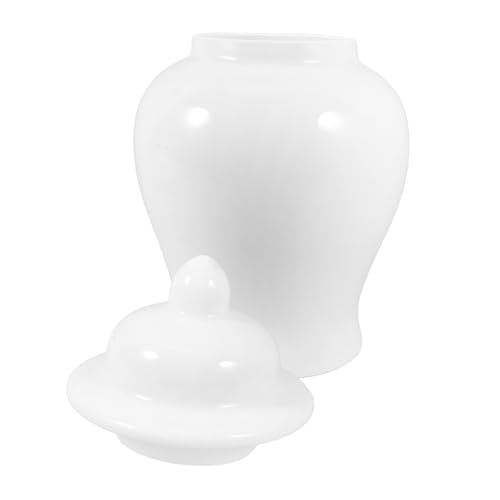 TOPPERFUN Porzellan Vorratsdose Weiß Keramik Deko Jar mit Deckel Langlebig Stilvoll für Wohnzimmer Büro Hotel Aufbewahrung Zuckerbehälter Dekorativer Keramikbehälter von TOPPERFUN