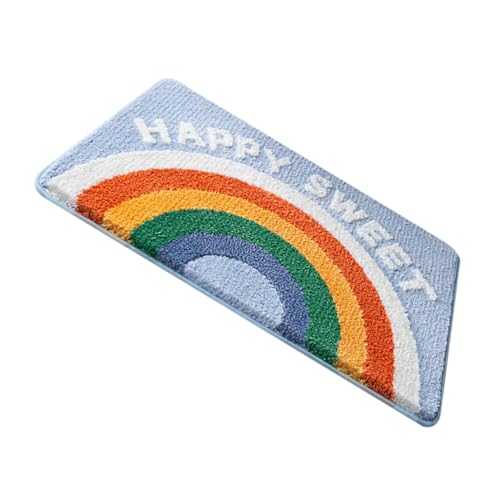 TOPPERFUN Rainbow Badezimmermatte rutschfest Wasserabsorbierende Duschmatte rutschfeste Fußmatte für Sicheres Aussteigen Leicht zu Lagern Reinigen von TOPPERFUN