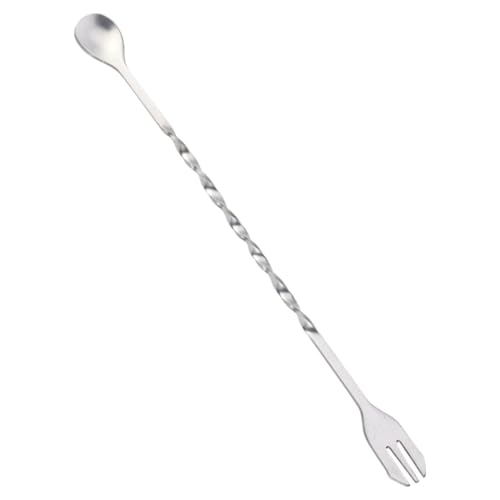 TOPPERFUN Rührstäbchen Lang Trinkutensilien Rühren Barmann Cocktail-sticks Mischen Cocktails Cocktail-auswahl Cocktail Twisted Pick Löffel Rührgabel Teerührstab Wiederverwendbar von TOPPERFUN