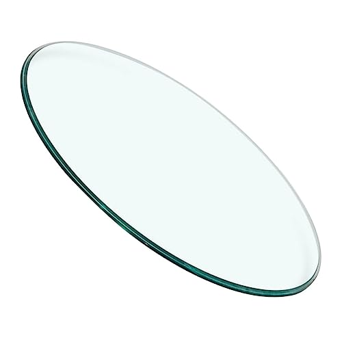 TOPPERFUN Runde Glastischplatte Aus Gehärtetem Glas Dicke Tischplatte Aus Klarem Glas Für Teetisch Abgerundete Kanten Für von TOPPERFUN