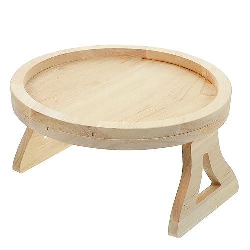 TOPPERFUN Runder Faltbarer Bambustisch Für Sofa Multifunktionales Snacktablett Klappbar Und Platzsparend Als Betttisch Schreibtisch Für Snacks Im Wohnzimmer von TOPPERFUN
