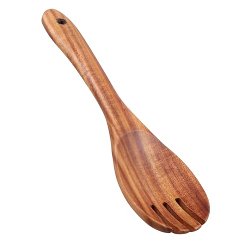 TOPPERFUN Salatgabel Küchenutensilien Serviergabel Salatbesteck Küchenbesteck Kochgabel Holz Light Brown von TOPPERFUN