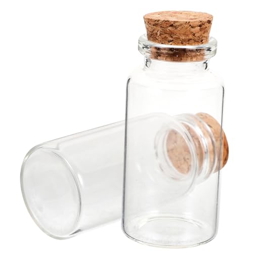 TOPPERFUN Sammelgläser – 2er-pack Retro-mini-drift-flaschen Mit Holzstopfen Zur Dekoration von TOPPERFUN