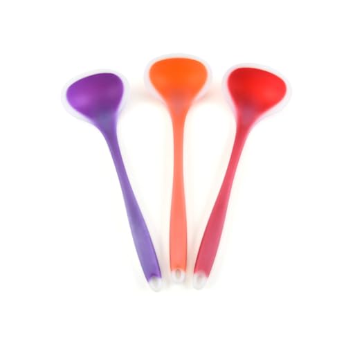 TOPPERFUN Silikon Suppenkelle Rot Hitzebeständig Teilig Küchenkochutensil Antihaftbeschichtet Servierlöffel für Kochen und Servieren von TOPPERFUN