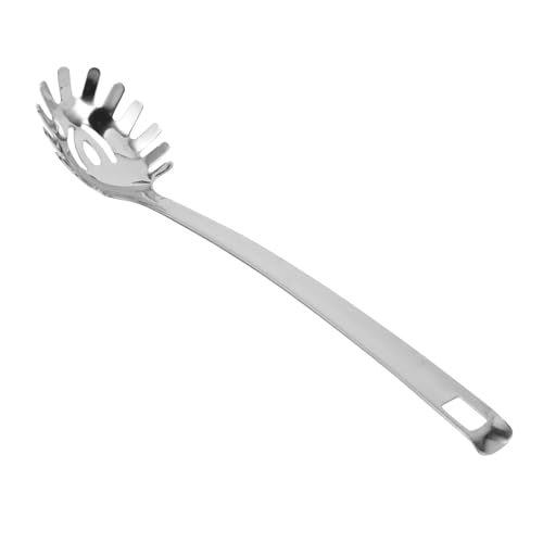 TOPPERFUN Spaghettilöffel mit Ergonomischem Griff Nudel und Küchenlöffel mit Abtropfdesign für Servieren und Abgießen von Pasta Spülmaschinenfest Langlebig und Hitzebeständig von TOPPERFUN
