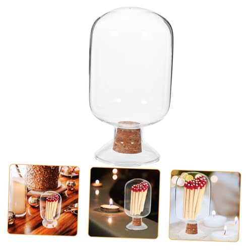 TOPPERFUN Streichholzhalter Aus Vorratsglas Für Streichhölzer Klare Glasflasche Streichholzbehälter Aufbewahrungsglas Für Wohnzimmer von TOPPERFUN