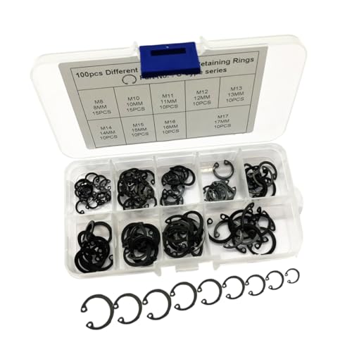 TOPPERFUN Teiliges Sicherungsring Set aus Federstahl mit Schwarzer Oxidbeschichtung Vielseitiges Circlip Kit für Industrie und Maschinenanwendungen Inklusive Gängiger für Diverse von TOPPERFUN