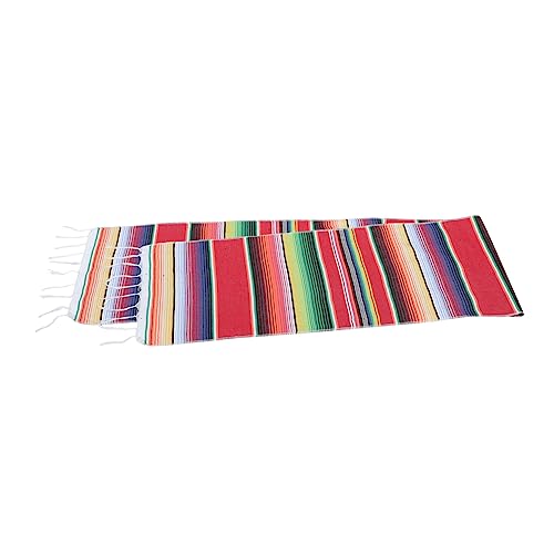 TOPPERFUN Tischflaggedecke Fiesta Tischdeckenparty Läufer Tuch Beige Thema Regenbogen-tischdecke Abdeckung Für Tisch Mexiko Tischdecke Stoff Colorful von TOPPERFUN