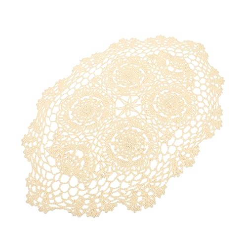 TOPPERFUN Tischset Baumwolle Rustikal Für Esstisch Tischmatte Gehäkelt Filigranes Design Schützt Tischoberfläche Geräusche Tellern Besteck Dekoriert Zuhause Restaurants Hochzeiten Partys von TOPPERFUN