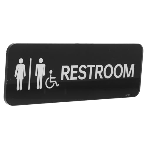 TOPPERFUN Toilettenschild Selbstklebend Restroom Sign Klare Wc Türbeschriftung für Zuhause und Geschäft Robustes Material Einfache Montage für Büro Bistro Gemeinsame Orte von TOPPERFUN