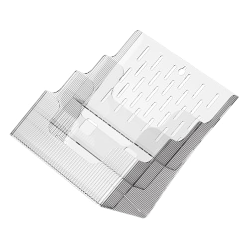 TOPPERFUN Transparenter Prospekthalter A4 Leichtes Material Tischständer Für Broschüren Und Flyer Transparent Für Büro Und Empfangstische von TOPPERFUN