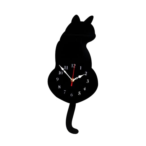 TOPPERFUN Moderner Acryl-wanduhr Mit Katzenmotiv Geräuschlose Rahmenlose Wanddeko Für Wohnzimmer Und Schlafzimmer Hochglänzend Präzise Zeitmessung von TOPPERFUN