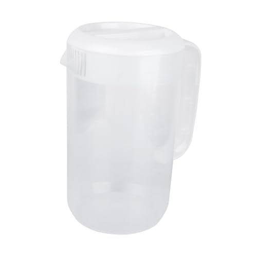 TOPPERFUN Wasserkrug Mit Deckel Aus Kunststoff Groß Transparent Für Haushalt Kaltwasserbehälter Einfache Befüllung Und Reinigung von TOPPERFUN