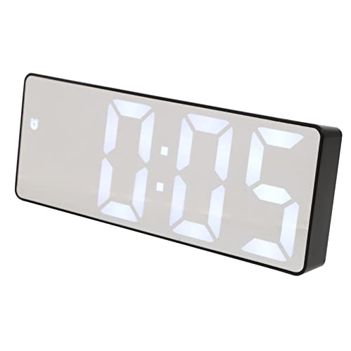 TOPPERFUN Led Spiegel Digitaluhr Mit Temperaturanzeige Einstellbarer Helligkeit Und Datum Für Schlafzimmer Und Büro USB Wiederaufladbar Stabiler Standfuß Modernes Design von TOPPERFUN