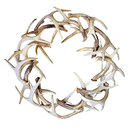 TOPPERFUN Weihnachtlicher Dekorationskranz mit Resin Geweih Stilvolles Ornament für Tür und Zuhause für Festtagsdekoration und Szeneriegestaltung von TOPPERFUN