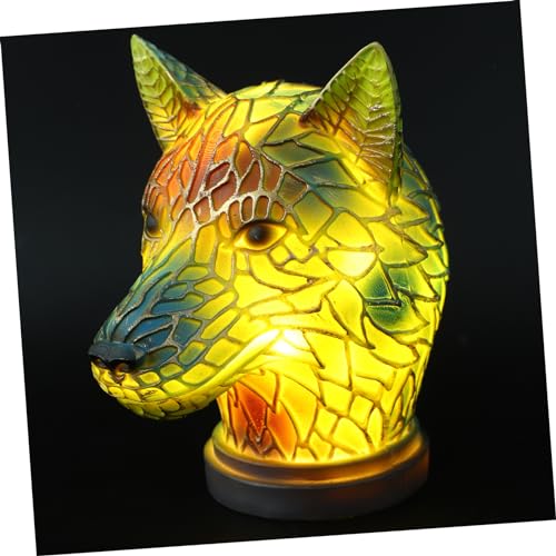TOPPERFUN Wolf Tischlampe LED Deko Lampe Tierform Warmes Licht Resin Material Dekorativer Schreibtischlicht für Wohnzimmer Schlafzimmer und Arbeitszimmer Einzigartiges Design von TOPPERFUN