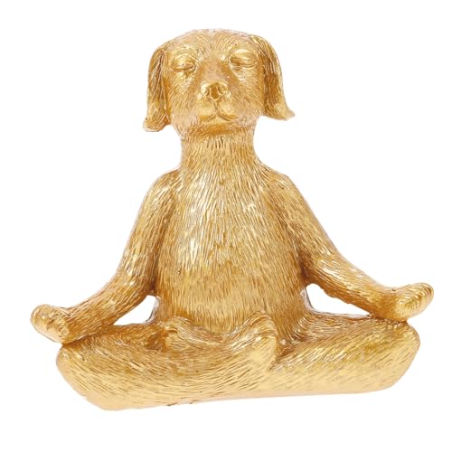 TOPPERFUN Yoga-hundeschmuck Tisch-Zen-Tier Feng-Shui-Statue Zen-Tier-Yoga-Figur Tierrasendekor Yoga-hundefigur Hunde-Buddha-Statue Buddha-Hund Sitzt Zen-Garten-dekor Bohemien Harz Haustier von TOPPERFUN