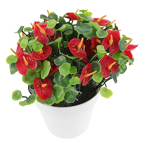 TOPPERFUN Zimmerpflanzen Leben drinnen Simulationsbonsai gefälschte Pflanze künstliche Blumen kleine Topfpflanzen Kunstblumen-Pflanzendekore Schreibtisch Dekorationen Gefälschte Bäume PVC von TOPPERFUN