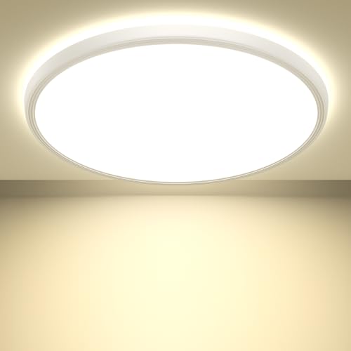 Led Deckenleuchte mit Radar Bewegungsmelder innen - 18W 2500LM Rund Flach 4000K Weiss Led Deckenlampe Bewegungsmelder Innen Lampe Decke Wandleuchte Wandlampe Sensor Licht für Flur Garage Keller Balkon Led Deckenleuchte mit Radar Bewegungsmelder innen - 18W 2500LM Rund Flach 4000K Weiss Led Deckenlampe Bewegungsmelder Innen Lampe Decke Wandleuchte Wandlampe Sensor Licht für Flur Garage Keller Balkon von TOPPLEE