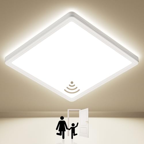 Led Deckenleuchte mit Radar Bewegungsmelder innen - 18W 4000K Weiss Flach Panel Led Deckenlampe Bewegungsmelder Innen Lampe Decke Wandleuchte Wandlampe Sensor Licht für Flur Garage Keller Balkon 22cm Led Deckenleuchte mit Radar Bewegungsmelder innen - 18W 4000K Weiss Flach Panel Led Deckenlampe Bewegungsmelder Innen Lampe Decke Wandleuchte Wandlampe Sensor Licht für Flur Garage Keller Balkon 22cm von TOPPLEE