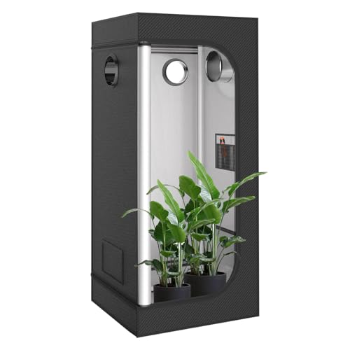 TOPRON Growzelt 80x80x180cm, Grow Tent mit Sichtfenster, Indoor Grow Tent Reflektierende Mylar Zuchtzelte Hydrokultur, Abnehmbaren Boden Tablett, für Pflanzen Wachsen Raum(80x80x180cm) von TOPRON