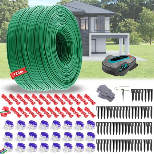 120m Universal Begrenzungskabel Mähroboter,Begrenzungsdraht Mähroboter,Mähroboter Kabel Ø2,7mm,Rasenmäher Draht aus Verzinktem Kupfer,Rasenroboter Begrenzungskabel,Rasenroboter Zubehör (Grün/3) von TOPRUNYI
