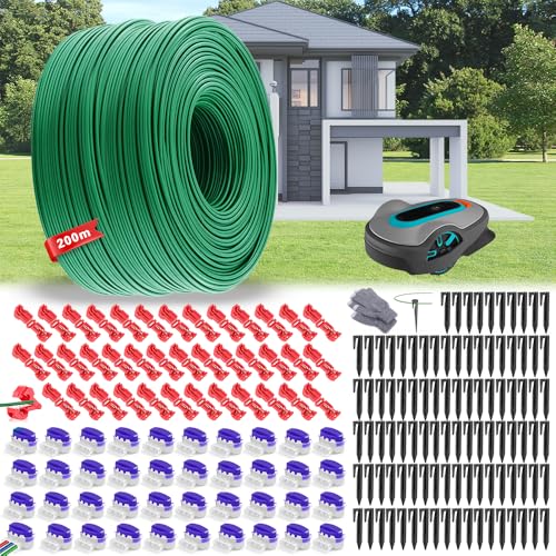 200m Universal Begrenzungskabel Mähroboter,Begrenzungsdraht Mähroboter,Mähroboter Kabel Ø2,7mm,Rasenmäher Draht aus Verzinktem Kupfer,Rasenroboter Begrenzungskabel,Rasenroboter Zubehör von TOPRUNYI