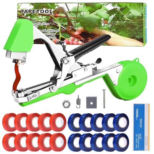 TOPRUNYI Pflanzenbindemaschine,Bindezange für Pflanzen,Pflanzenbindegerät mit 10000 Stück Nägel und 20 Rollen Farbiges Gartenband,Garten Bindemaschine,Tapetool Bindezange für Obst,Bäume und Gemüse TOPRUNYI Pflanzenbindemaschine,Bindezange für Pflanzen,Pflanzenbindegerät mit 10000 Stück Nägel und 20 Rollen Farbiges Gartenband,Garten Bindemaschine,Tapetool Bindezange für Obst,Bäume und Gemüse von TOPRUNYI