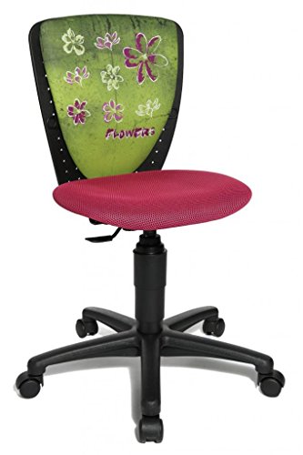 Topstar Nic 70570JD4 Blumen Kinderschreibtischstuhl, Drehstuhl, schwarz/rosa von TOPSTAR