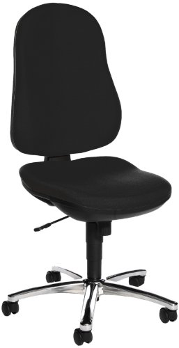 Topstar PI99GBC6 P91, Bürostuhl, Schreibtischstuhl, breiter Muldensitz, inkl. höhenverstellbare Armlehnen, Konturpolsterung, Bezug blau von TOPSTAR