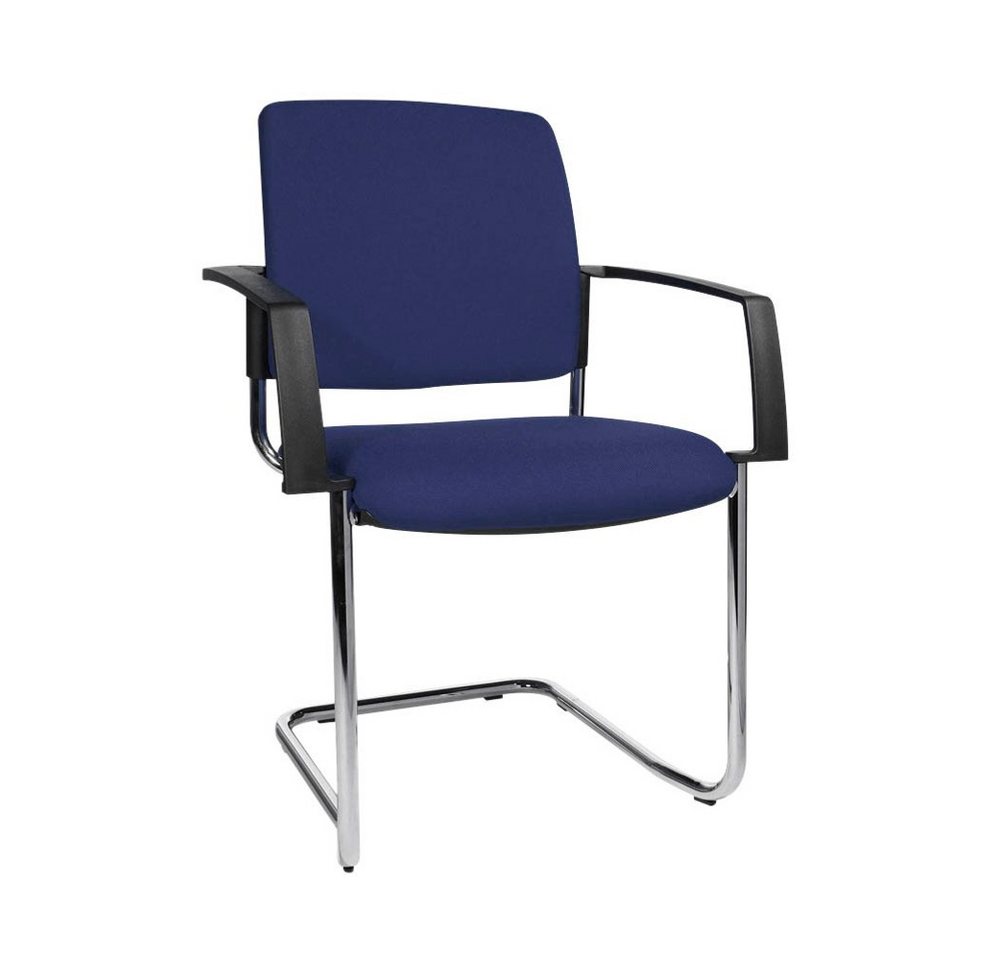 TOPSTAR Besucherstuhl 2 Besucherstühle Freischwinger BtoB 20 - chrom/blau von TOPSTAR